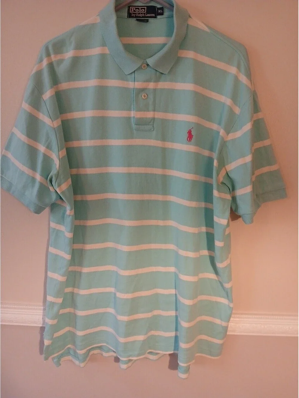 Polo Ralph Lauren Men's Classic Fit Polo Shirt Size XL, Blue and White, Striped